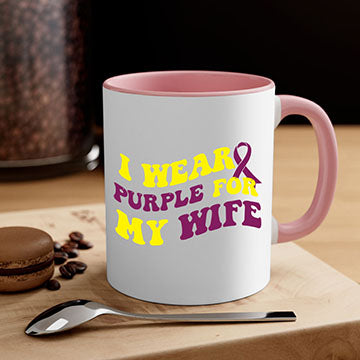 Alzheimer's Awareness Style 43# Mug with colorful handle and glossy finish, available in multiple colors and sizes.