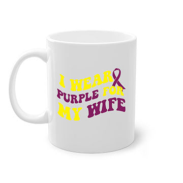 Alzheimer's Awareness Style 43# Mug with colorful handle and glossy finish, available in multiple colors and sizes.