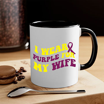 Alzheimer's Awareness Style 43# Mug with colorful handle and glossy finish, available in multiple colors and sizes.