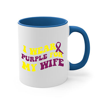 Alzheimer's Awareness Style 43# Mug with colorful handle and glossy finish, available in multiple colors and sizes.