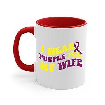 Alzheimer's Awareness Style 43# Mug with colorful handle and glossy finish, available in multiple colors and sizes.