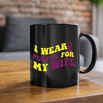 Alzheimer's Awareness Style 43# Mug with colorful handle and glossy finish, available in multiple colors and sizes.