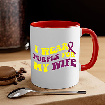 Alzheimer's Awareness Style 43# Mug with colorful handle and glossy finish, available in multiple colors and sizes.