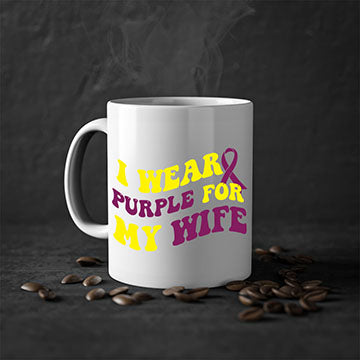 Alzheimer's Awareness Style 43# Mug with colorful handle and glossy finish, available in multiple colors and sizes.