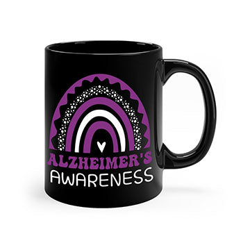 Alzheimer's Awareness Mug featuring a two-tone design with a colored handle and glossy finish, available in multiple colors.
