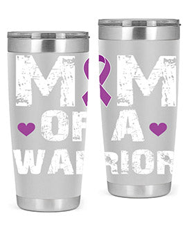 Alzheimer's Awareness Style 47# Tumbler in stainless steel with a vibrant print, showcasing its double wall vacuum design.