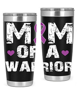 Alzheimer's Awareness Style 47# Tumbler in stainless steel with a vibrant print, showcasing its double wall vacuum design.