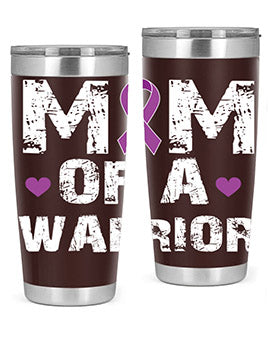Alzheimer's Awareness Style 47# Tumbler in stainless steel with a vibrant print, showcasing its double wall vacuum design.