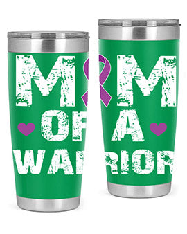 Alzheimer's Awareness Style 47# Tumbler in stainless steel with a vibrant print, showcasing its double wall vacuum design.