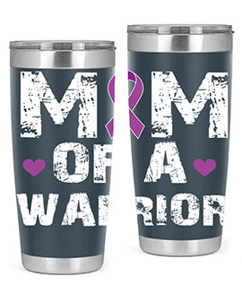 Alzheimer's Awareness Style 47# Tumbler in stainless steel with a vibrant print, showcasing its double wall vacuum design.