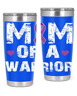 Alzheimer's Awareness Style 47# Tumbler in stainless steel with a vibrant print, showcasing its double wall vacuum design.