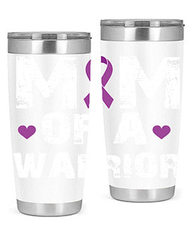 Alzheimer's Awareness Style 47# Tumbler in stainless steel with a vibrant print, showcasing its double wall vacuum design.