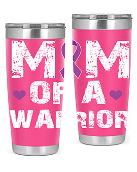Alzheimer's Awareness Style 47# Tumbler in stainless steel with a vibrant print, showcasing its double wall vacuum design.