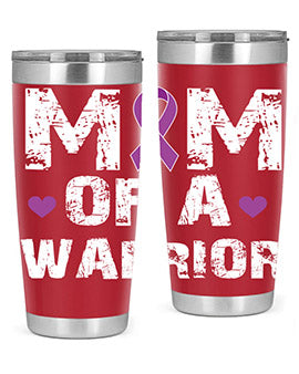 Alzheimer's Awareness Style 47# Tumbler in stainless steel with a vibrant print, showcasing its double wall vacuum design.