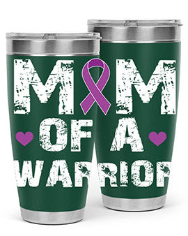 Alzheimer's Awareness Style 47# Tumbler in stainless steel with a vibrant print, showcasing its double wall vacuum design.