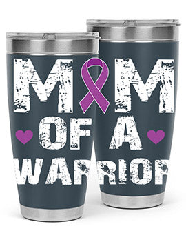 Alzheimer's Awareness Style 47# Tumbler in stainless steel with a vibrant print, showcasing its double wall vacuum design.