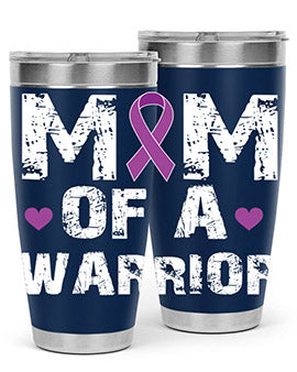 Alzheimer's Awareness Style 47# Tumbler in stainless steel with a vibrant print, showcasing its double wall vacuum design.