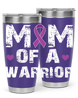 Alzheimer's Awareness Style 47# Tumbler in stainless steel with a vibrant print, showcasing its double wall vacuum design.