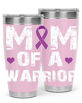 Alzheimer's Awareness Style 47# Tumbler in stainless steel with a vibrant print, showcasing its double wall vacuum design.