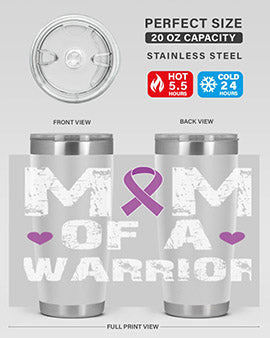 Alzheimer's Awareness Style 47# Tumbler in stainless steel with a vibrant print, showcasing its double wall vacuum design.