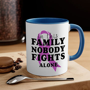Alzheimer's awareness mug featuring a two-tone design with a colored handle and glossy finish, available in multiple colors.