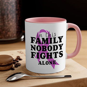 Alzheimer's awareness mug featuring a two-tone design with a colored handle and glossy finish, available in multiple colors.