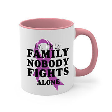 Alzheimer's awareness mug featuring a two-tone design with a colored handle and glossy finish, available in multiple colors.