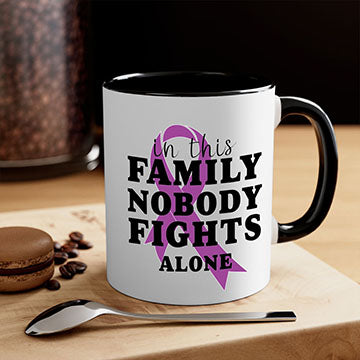 Alzheimer's awareness mug featuring a two-tone design with a colored handle and glossy finish, available in multiple colors.