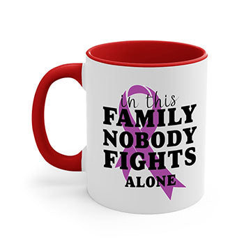 Alzheimer's awareness mug featuring a two-tone design with a colored handle and glossy finish, available in multiple colors.
