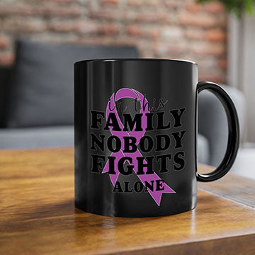 Alzheimer's awareness mug featuring a two-tone design with a colored handle and glossy finish, available in multiple colors.