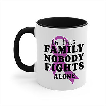 Alzheimer's awareness mug featuring a two-tone design with a colored handle and glossy finish, available in multiple colors.