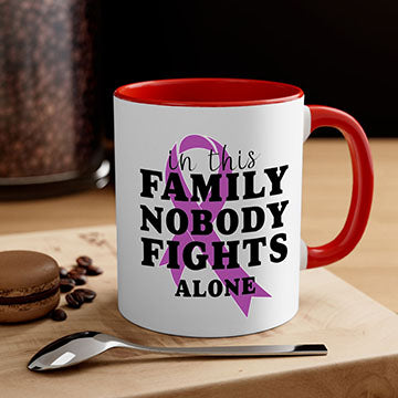 Alzheimer's awareness mug featuring a two-tone design with a colored handle and glossy finish, available in multiple colors.