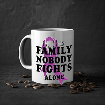 Alzheimer's awareness mug featuring a two-tone design with a colored handle and glossy finish, available in multiple colors.