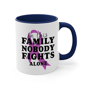Alzheimer's awareness mug featuring a two-tone design with a colored handle and glossy finish, available in multiple colors.