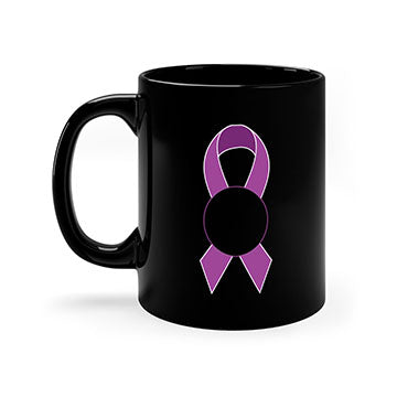 Alzheimer's awareness style mug with colorful handle and interior, showcasing a glossy finish and ergonomic design.