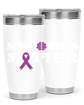 Alzheimer's Awareness Style 52# 20oz Tumbler featuring a double wall vacuum design, copper lining, and a vibrant awareness print.