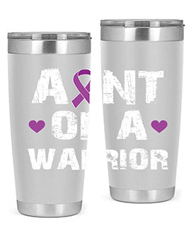 Alzheimer's Awareness Tumbler in 20oz and 30oz sizes, featuring a double wall vacuum stainless steel design with a drink-thru lid.