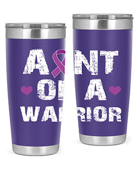 Alzheimer's Awareness Tumbler in 20oz and 30oz sizes, featuring a double wall vacuum stainless steel design with a drink-thru lid.