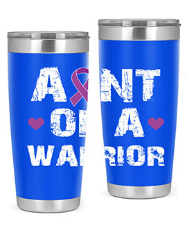 Alzheimer's Awareness Tumbler in 20oz and 30oz sizes, featuring a double wall vacuum stainless steel design with a drink-thru lid.
