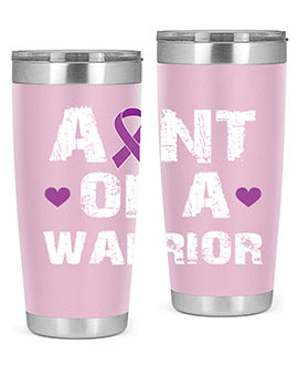 Alzheimer's Awareness Tumbler in 20oz and 30oz sizes, featuring a double wall vacuum stainless steel design with a drink-thru lid.