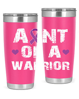Alzheimer's Awareness Tumbler in 20oz and 30oz sizes, featuring a double wall vacuum stainless steel design with a drink-thru lid.