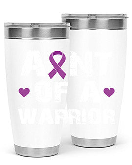 Alzheimer's Awareness Tumbler in 20oz and 30oz sizes, featuring a double wall vacuum stainless steel design with a drink-thru lid.