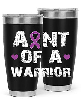 Alzheimer's Awareness Tumbler in 20oz and 30oz sizes, featuring a double wall vacuum stainless steel design with a drink-thru lid.