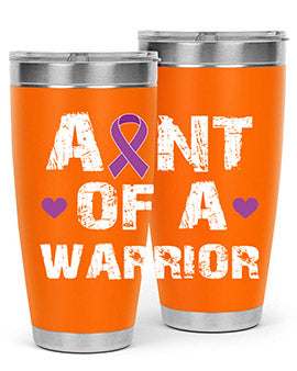 Alzheimer's Awareness Tumbler in 20oz and 30oz sizes, featuring a double wall vacuum stainless steel design with a drink-thru lid.