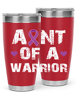 Alzheimer's Awareness Tumbler in 20oz and 30oz sizes, featuring a double wall vacuum stainless steel design with a drink-thru lid.