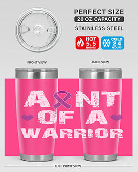 Alzheimer's Awareness Tumbler in 20oz and 30oz sizes, featuring a double wall vacuum stainless steel design with a drink-thru lid.