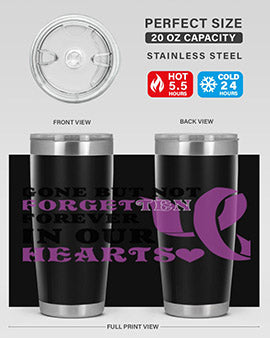 Alzheimer's Awareness Style 61# 20oz Tumbler featuring a sleek design, double wall vacuum insulation, and a drink-thru lid.
