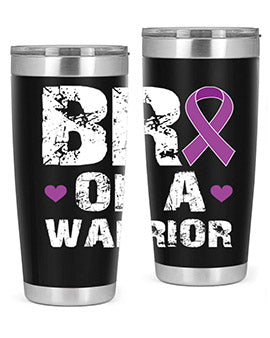 Alzheimer's Awareness Tumbler in 20oz and 30oz sizes, showcasing double wall vacuum stainless steel design with a drink-thru lid.