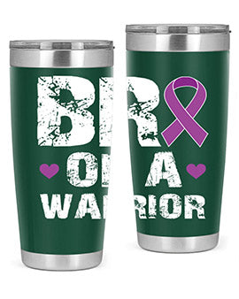 Alzheimer's Awareness Tumbler in 20oz and 30oz sizes, showcasing double wall vacuum stainless steel design with a drink-thru lid.