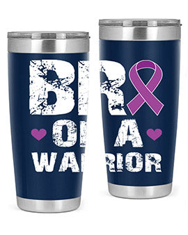 Alzheimer's Awareness Tumbler in 20oz and 30oz sizes, showcasing double wall vacuum stainless steel design with a drink-thru lid.